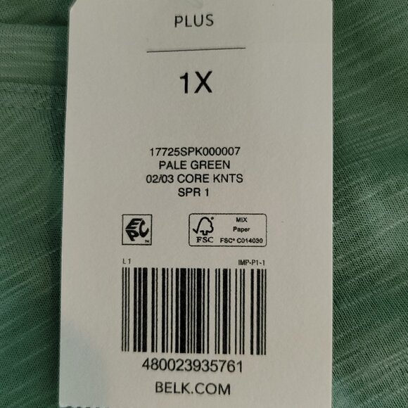 Wonderly Tunic Top Pale Green Plus Size 1X Great Transition Piece - Picture 9 of 9